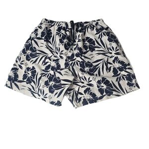 Islander Swimwear Men's Swim Trunks Mesh Lined Elastic Drawstring White/Blue - L